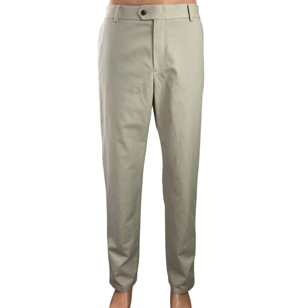 Charles Tyrwhitt Men's Gray Mid Rise Straight Chino Khaki Trousers Pants 36x32
